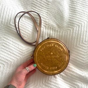 Kate Spade Pop • Fizzle • Clink Round Cork/Rose Gold Crossbody